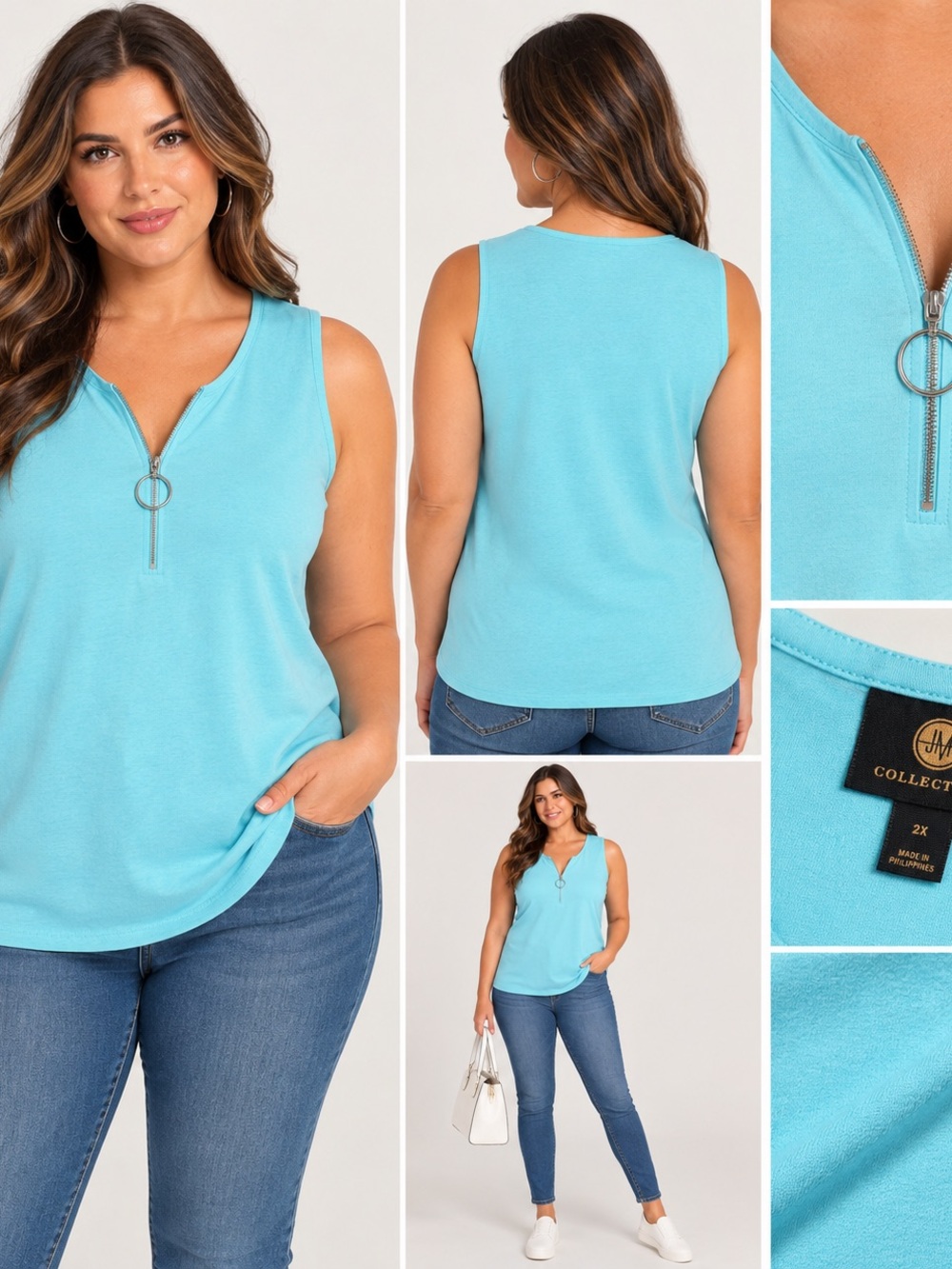 JM Collection Plus Size Sleeveless Top